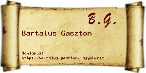 Bartalus Gaszton névjegykártya