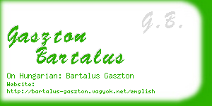 gaszton bartalus business card